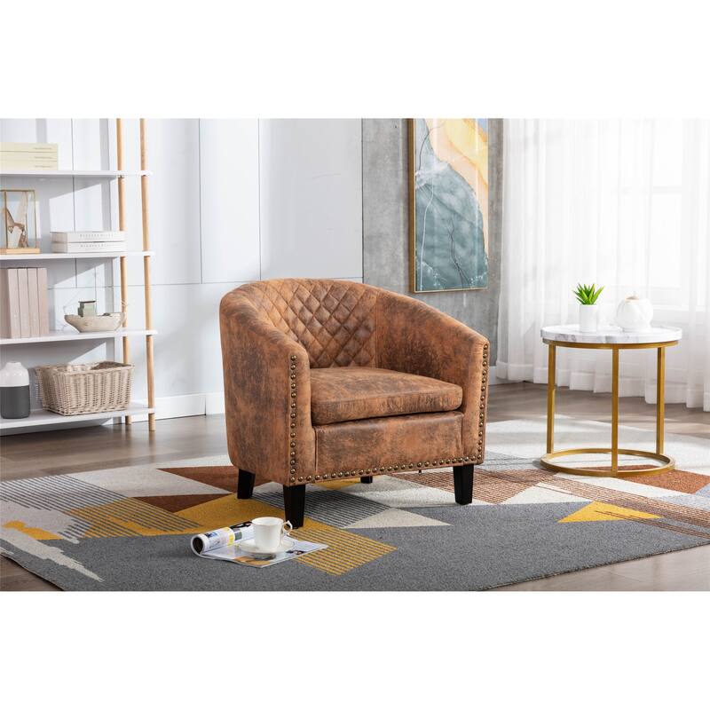 Club Chairs with nailheads and solid wood legs