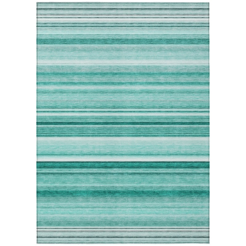 Machine Washable Indoor/ Outdoor Chantille Multi Stripe Rug
