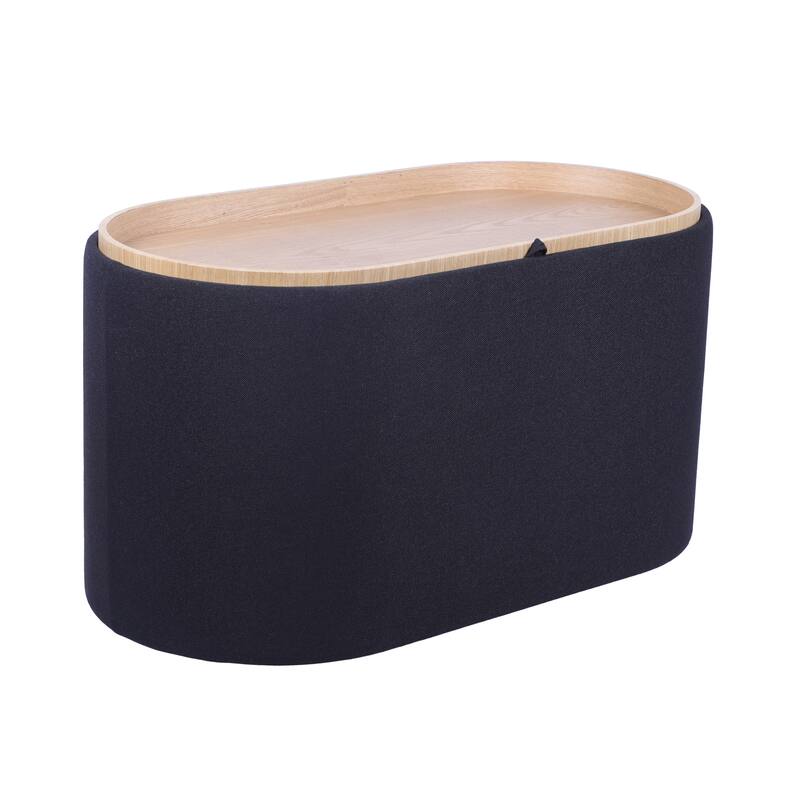 Storage Ottoman Comfortable choice, multiple functions, classic design, and cozy corners with Reversible Wooden Tray Top,