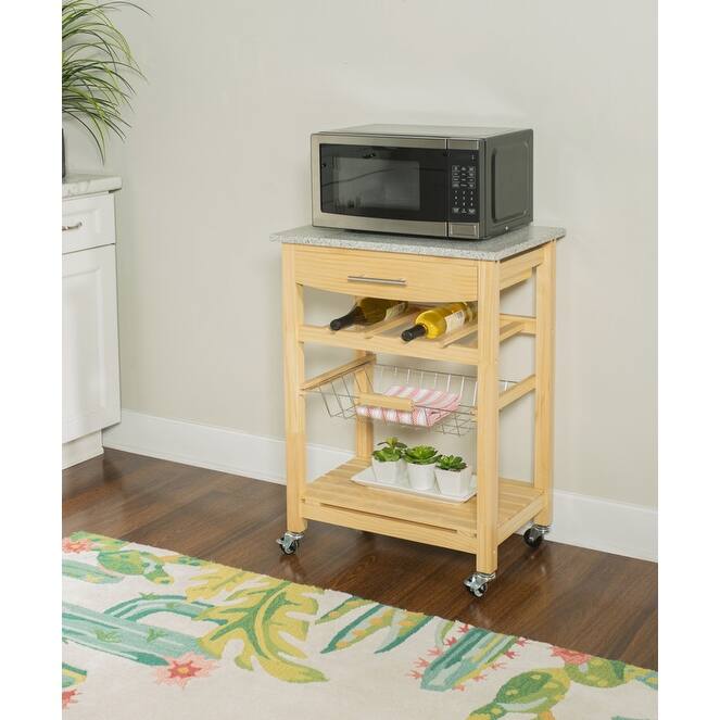 The Gray Barn Natural and Granite Top Island Cart