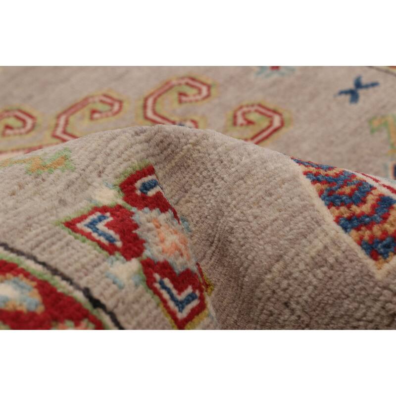 ECARPETGALLERY Hand-knotted Uzbek Ghazni Grey Wool Rug - 3'5 x 4'6