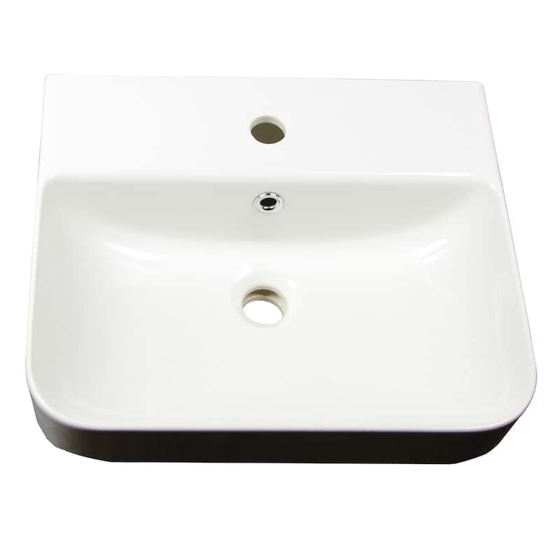 Highpoint Collection White Glossy Modern Floor Vanity Single Door