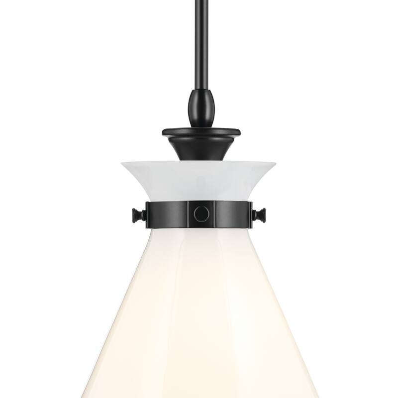 Kichler Lighting Laria 16 Inch 1 Light Pendant with Opal Glass in Black