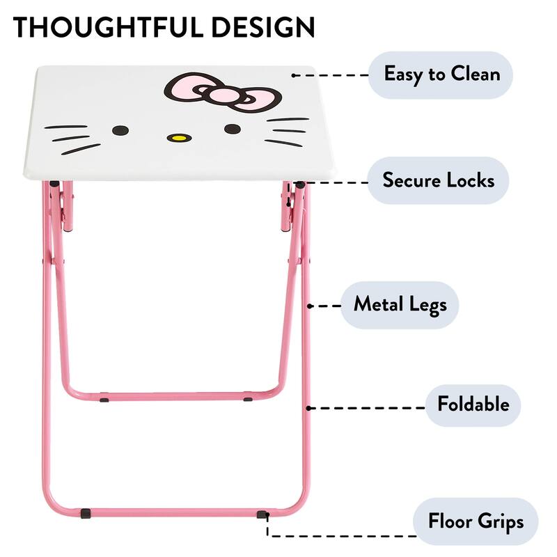 Sanrio Hello Kitty Folding Tray Table,Portable Snack Laptop Table