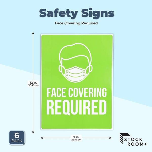 Sign, Face Covering Required (9 x 12 In, 6 Pack) - Bed Bath &amp; Beyond ...