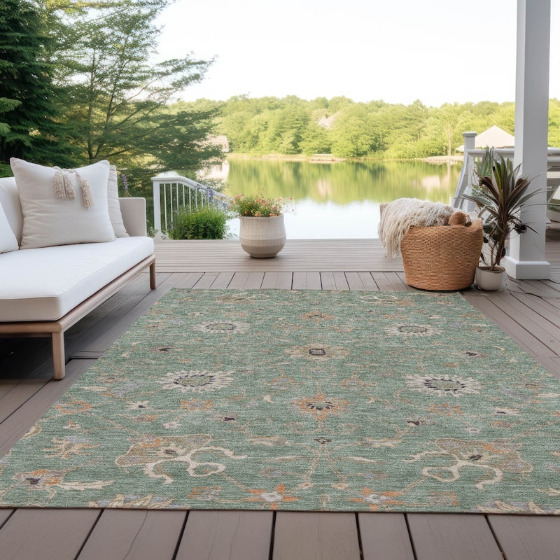 Machine Washable Indoor/ Outdoor Traditional Persian Chantille Rug
