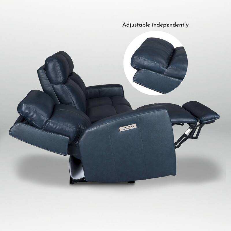 81.5'' Genuine Leather Zero Gravity Power Recliner Sofa with Power Headrest, USB&USB-C Port