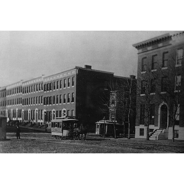 Bolton Street at McMechen Black and White Gallery Wrapped Canvas Bed