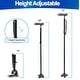 preview thumbnail 6 of 5, Folding Walking Cane with LED Light, Quad Pivoting Base and Ergonomic Handle - 5 Adjustable Heights, Collapsible, Portable