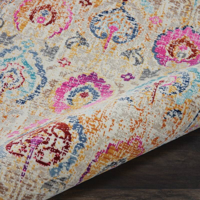 HomeRootsFloral Transitional Runner Area Rug - 96' X '28' X '0.5
