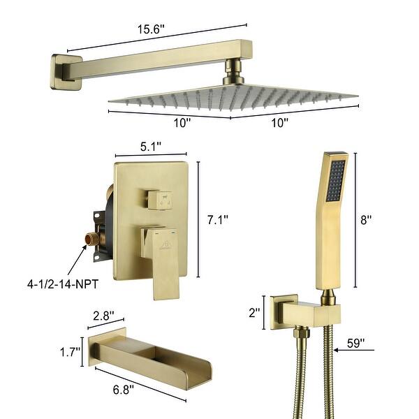 3-Function 10-In Wall Mounted Shower System - Bed Bath & Beyond - 37216026