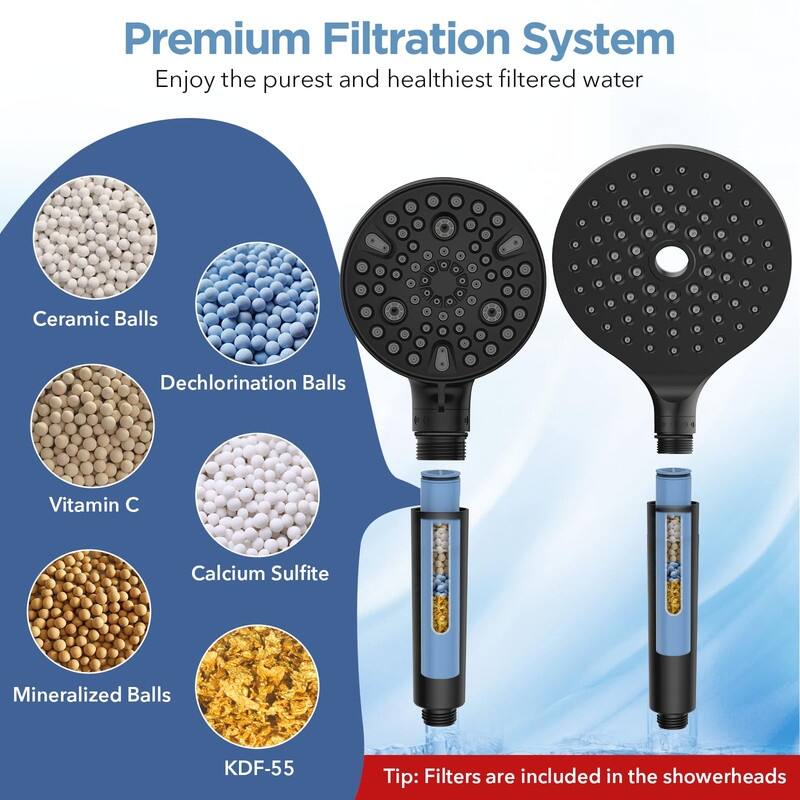 Dual Handheld Shower Head Combo, 2 in 1 Rain Shower Heads System