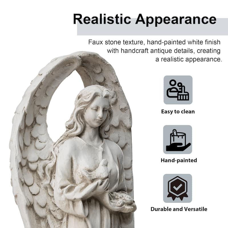 Glitzhome 20.5"H MGO Standing Archangel Garden Statue Outdoor Indoor Sculpture