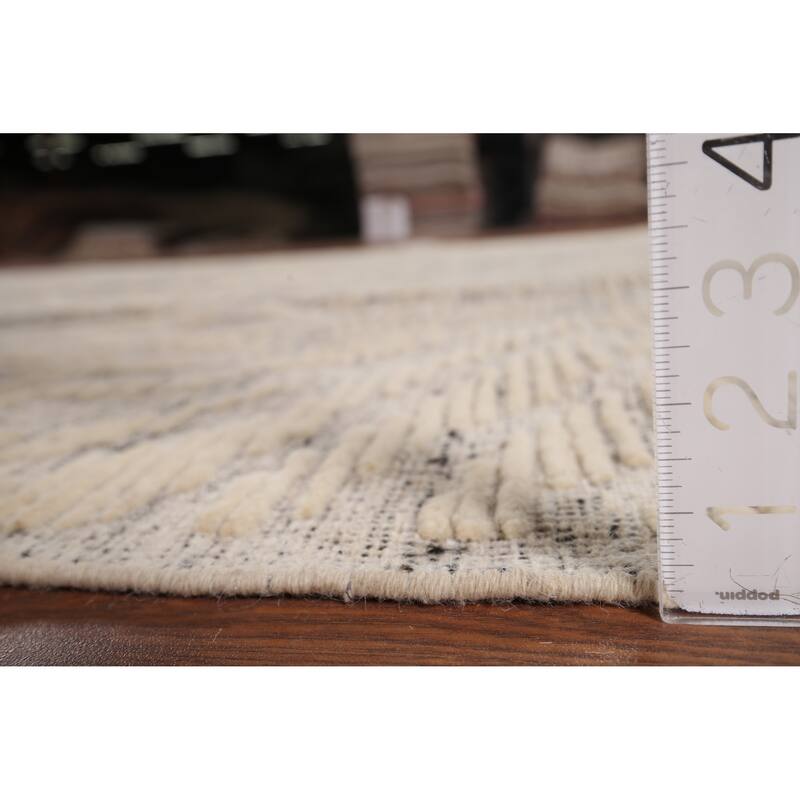 All-Over Moroccan Abstract Area Rug Hand-Knotted Wool Carpet - 8'0"x 10'3"