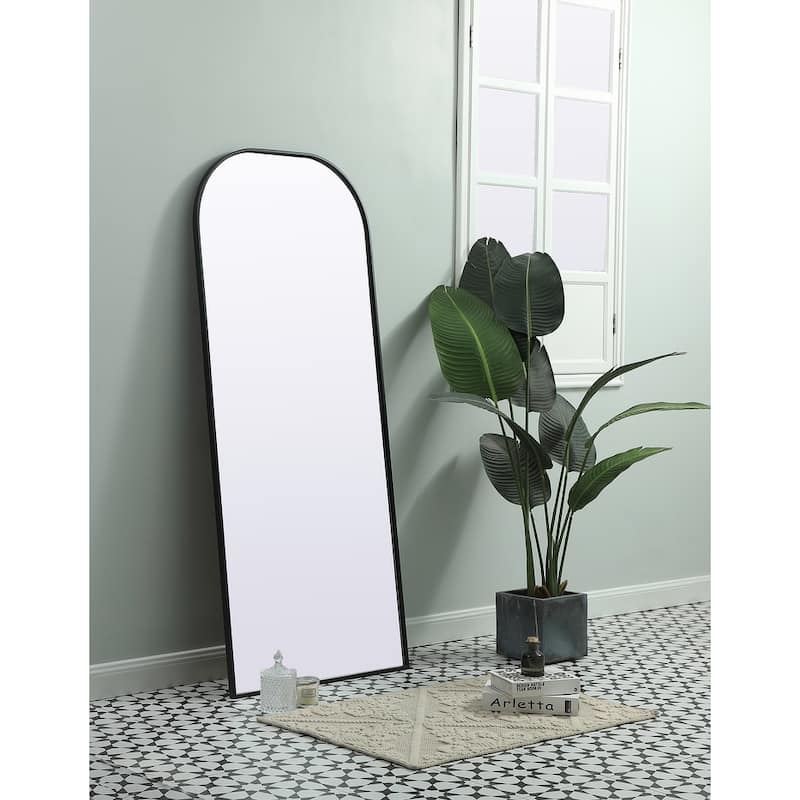 Indigo Home Metal Frame Arch Full Length Mirror 28x66 Inch