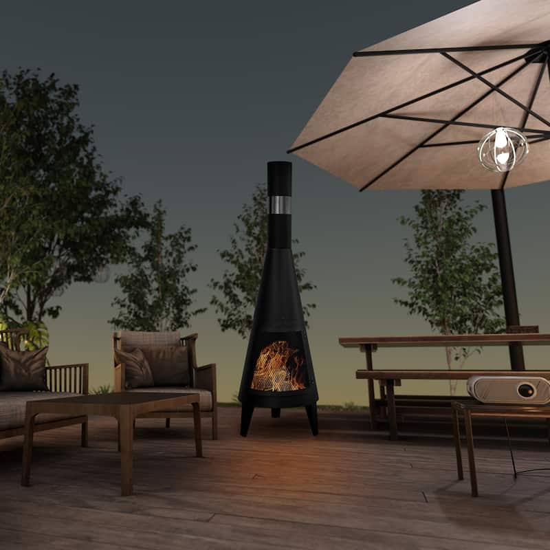 63" Patio Chiminea Outdoor Wood Burning Fire Pits