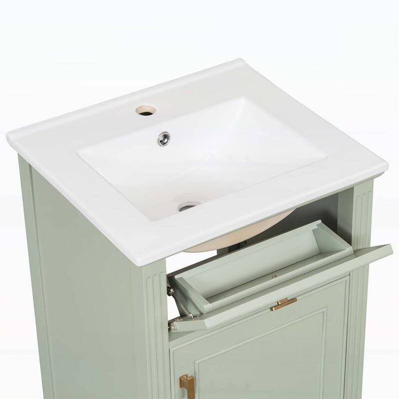 Freestanding Vanity Set with Adjustable Shelf,Tilt-Out Drawer