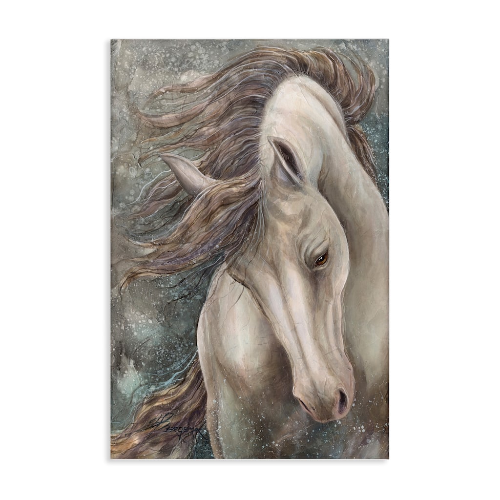 Stupell Rearing Horse with Waving Mane Canvas Wall Art Design By Jody Bergsma