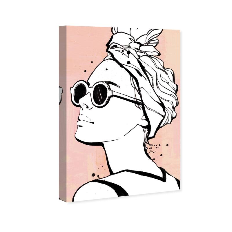 Wynwood Studio Canvas Fashion and Glam Ink Splatter Girl Pink and Light Pink Modern & Contemporary Wall Art Canvas Print