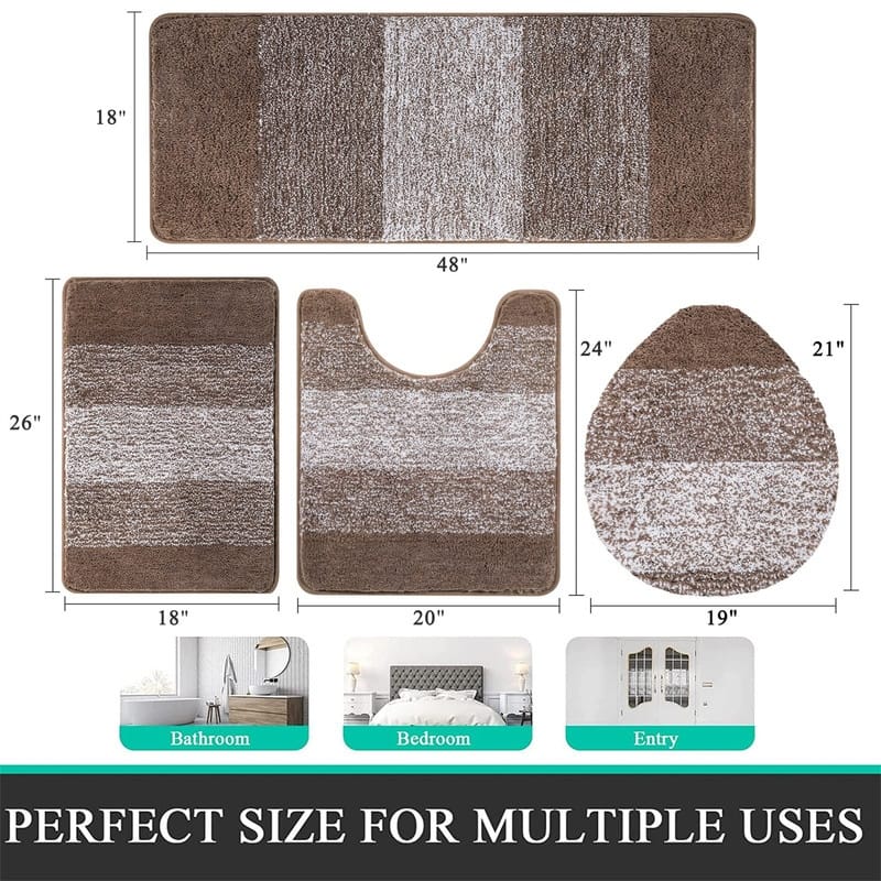 Bathroom Rugs Sets 4 Piece