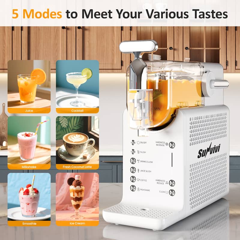 Single-Tank Slushie Maker with Rapid Chill, Self-Cleaning, 5 Drink Modes