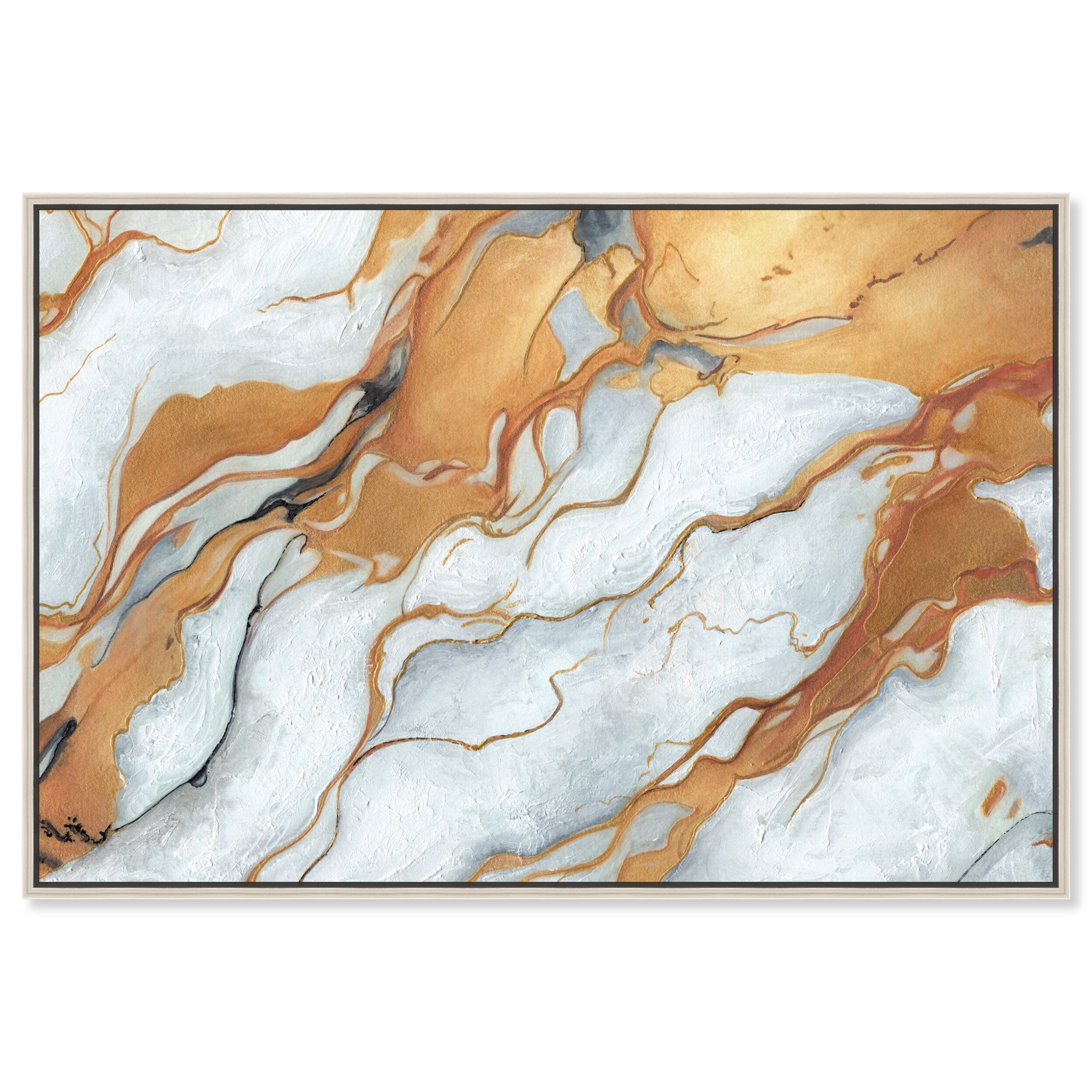 Gold Marble Boho Neutral Abstract Canvas Wall Art by Art Remedy