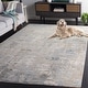 preview thumbnail 10 of 20, SAFAVIEH Treasures Aseliya Modern Abstract Rug 6'7" Round - Sage/Blue - Round