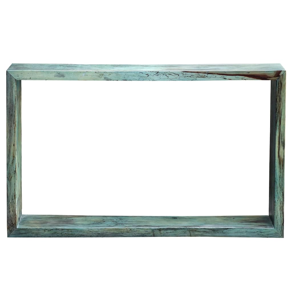51.5" Blue and Gray Distressed Finish Rectangular Console Table