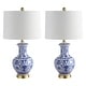 preview thumbnail 10 of 18, Gemma 25.25" Ceramic/Metal LED Table Lamp, Blue/White (Set of 2) by JONATHAN Y