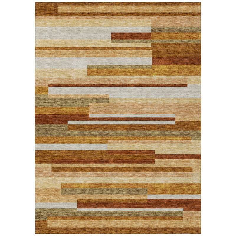 HomeRoots Striped Transitional Rectangle Outdoor Rug