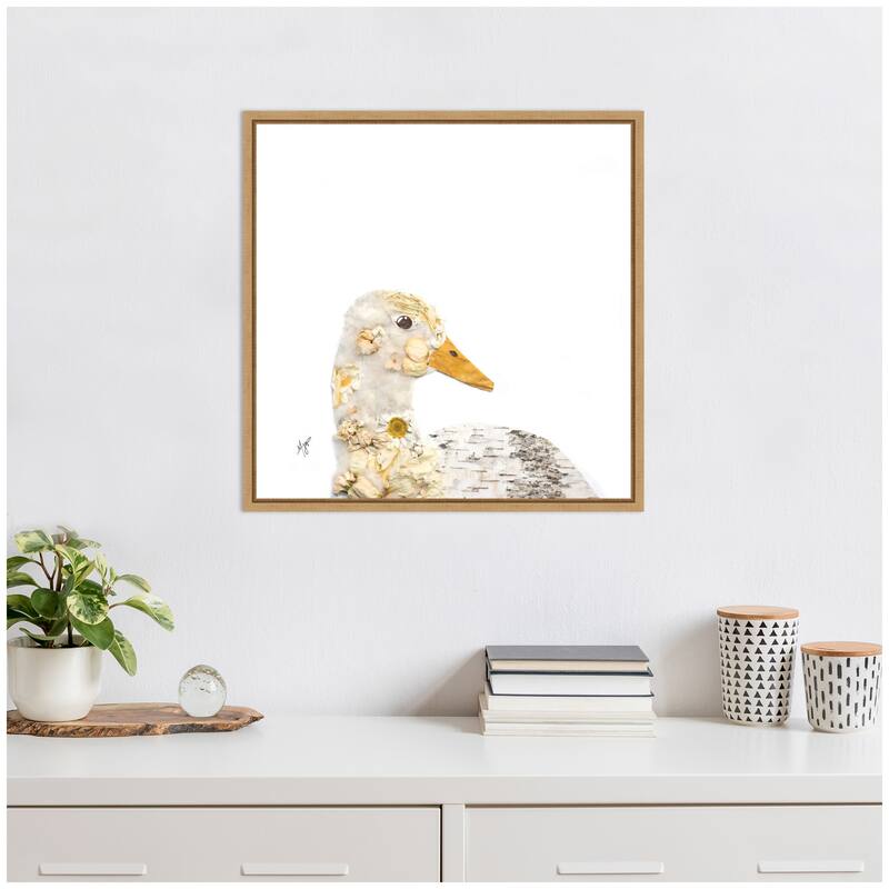Kate and Laurel Duck No. 2 by Madeline Jeppesen Framed Canvas Wall Art Print