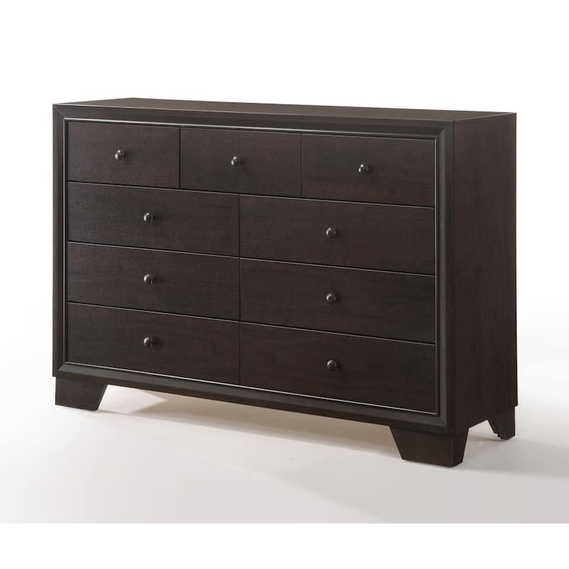 Mikel Espresso 9-Drawer Dresser