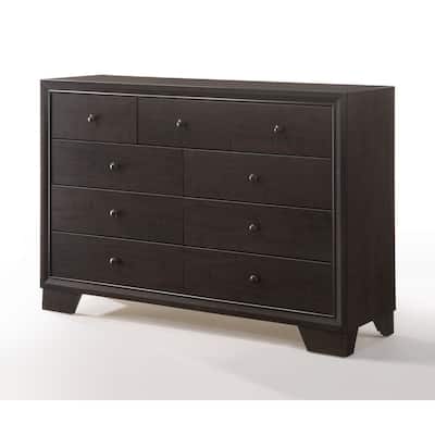 Mikel Espresso 9-Drawer Dresser