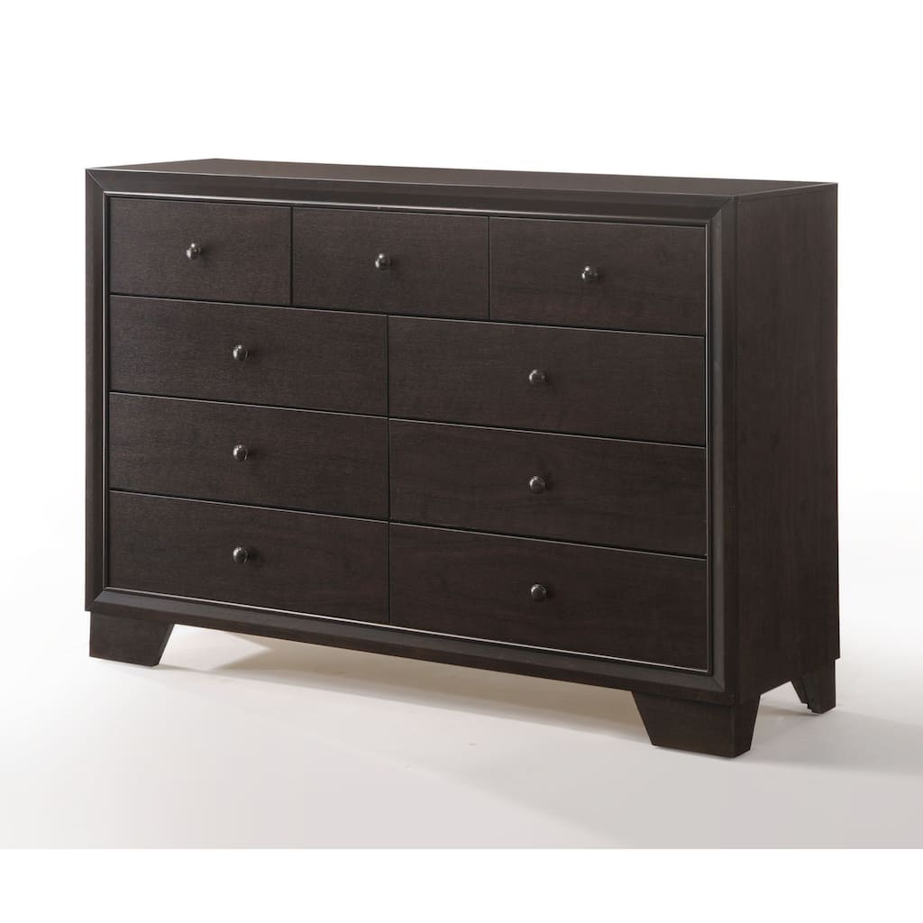 Mikel Espresso 9-Drawer Dresser