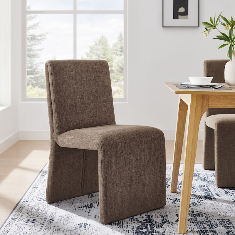 Emory Fabric Upholstered Dining Side Chair by Modway - Mocha