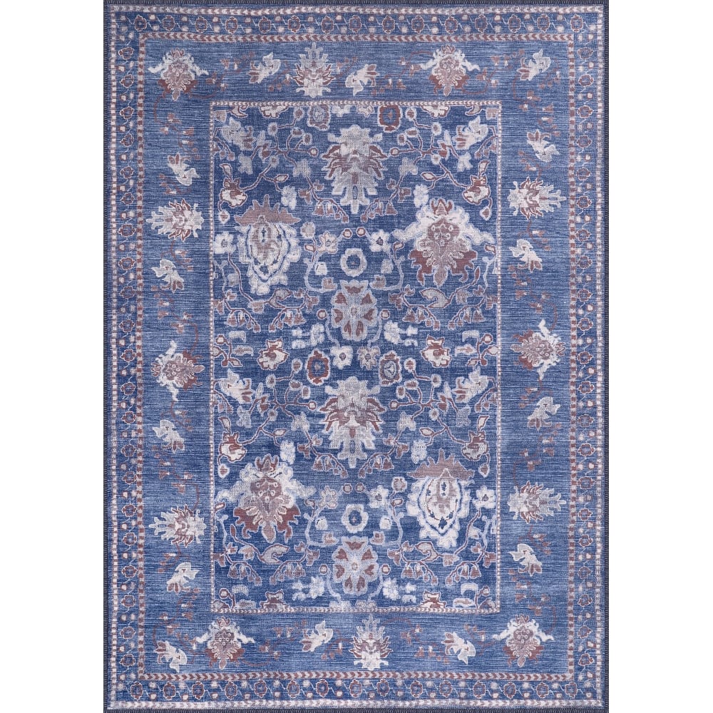 Machine Washable Indoor Rug Floral Pattern Stain Free for Indoor Living Room Bedroom Office Area Rug