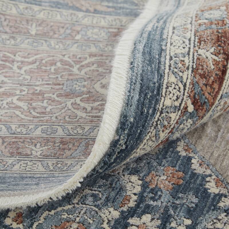 Wevom Power Loomed Floral Traditional Stain Resistant Low Pile with Fringe Durable Area Rug By HomeRoots - 10' Runner