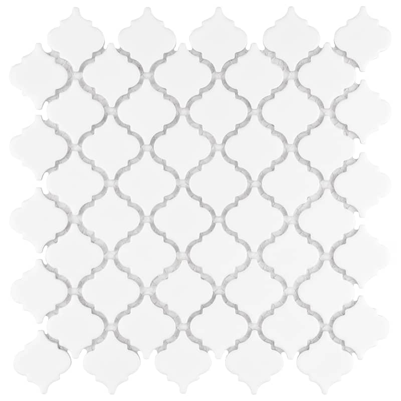 Merola Tile Hudson Tangier Glossy White 12-3/8" x 12-3/8" Porcelain Floor and Wall Tile