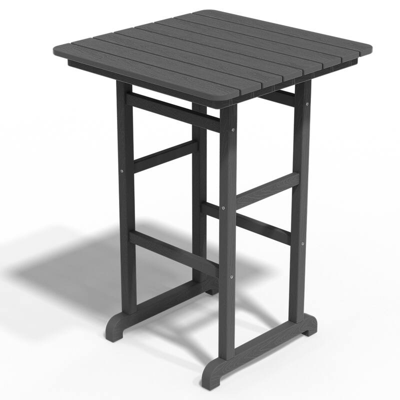 3-Piece HDPE Outdoor Patio Bar Table and Chiar Set, 2 Bar Stools & A Bar Table