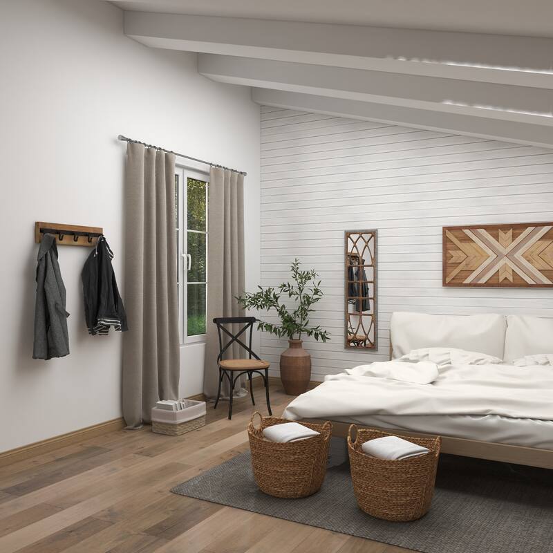 Gold Wooden 6 Hangers Wall Hook - 24 x 4 x 6