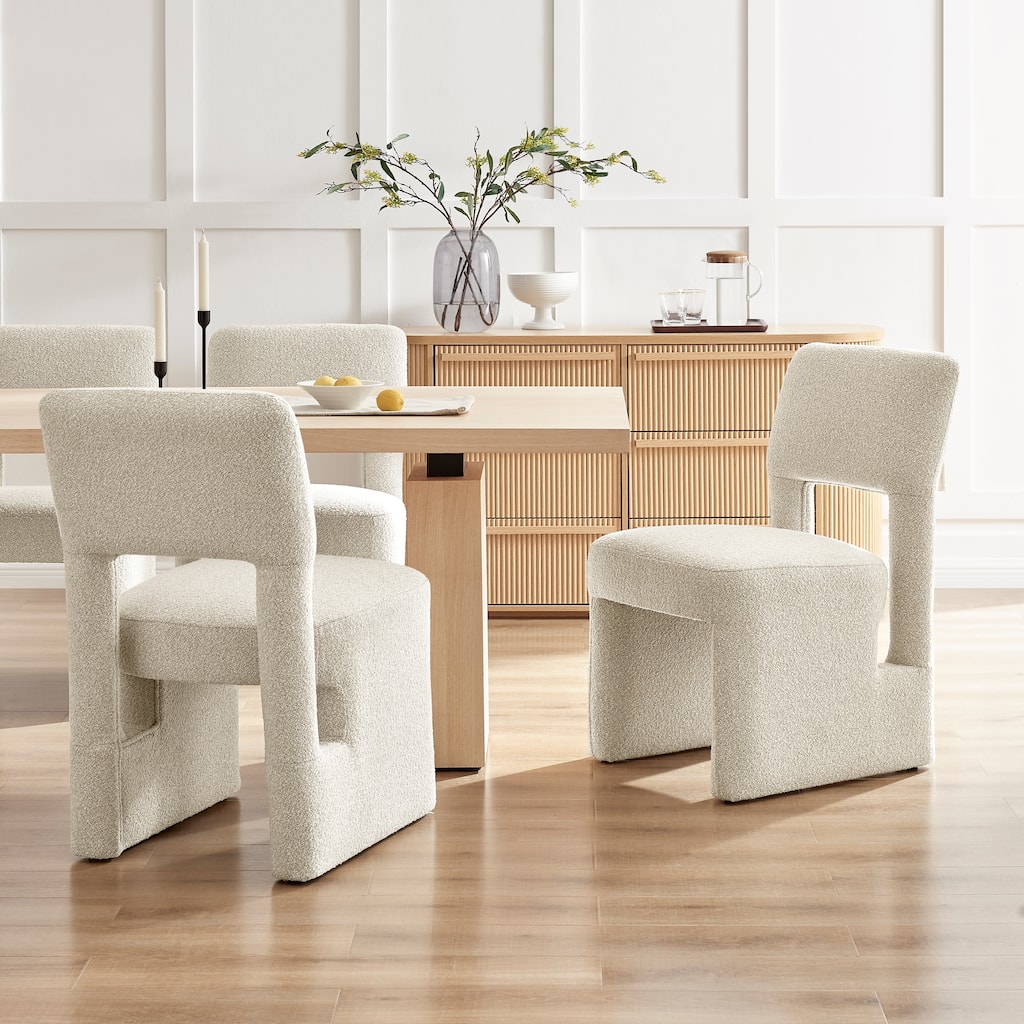 NPD Furniture Willa Boucle Dining Side Chair (Set of 2)