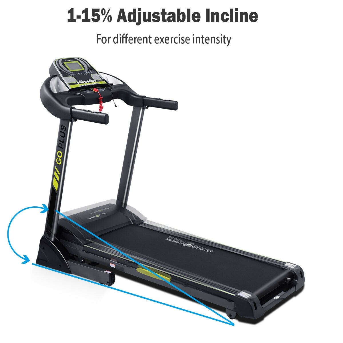 Goplus 2.5 hp folding treadmill electric support motorized power running fitness machine best sale