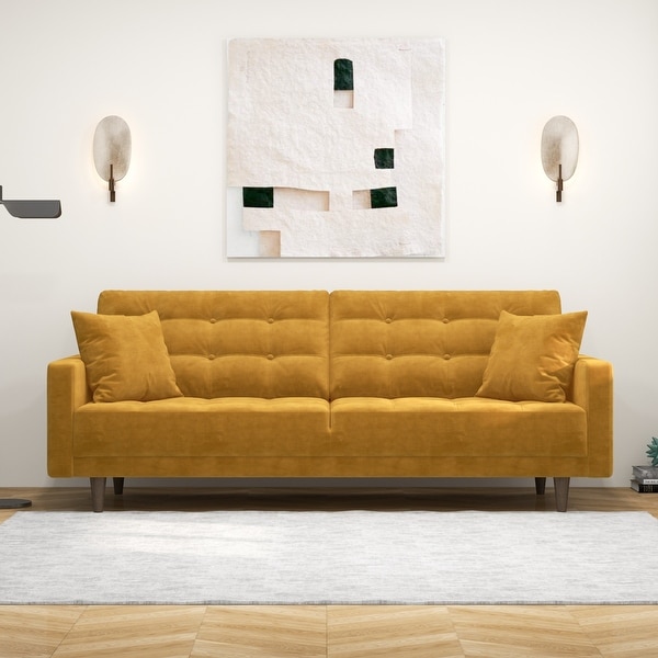 Microfiber mid century on sale sofa