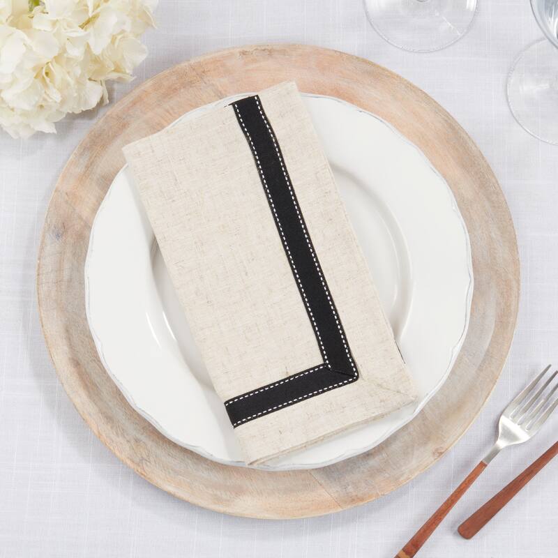 Grosgrain Accent Napkin (Set of 4) - 20"x20"