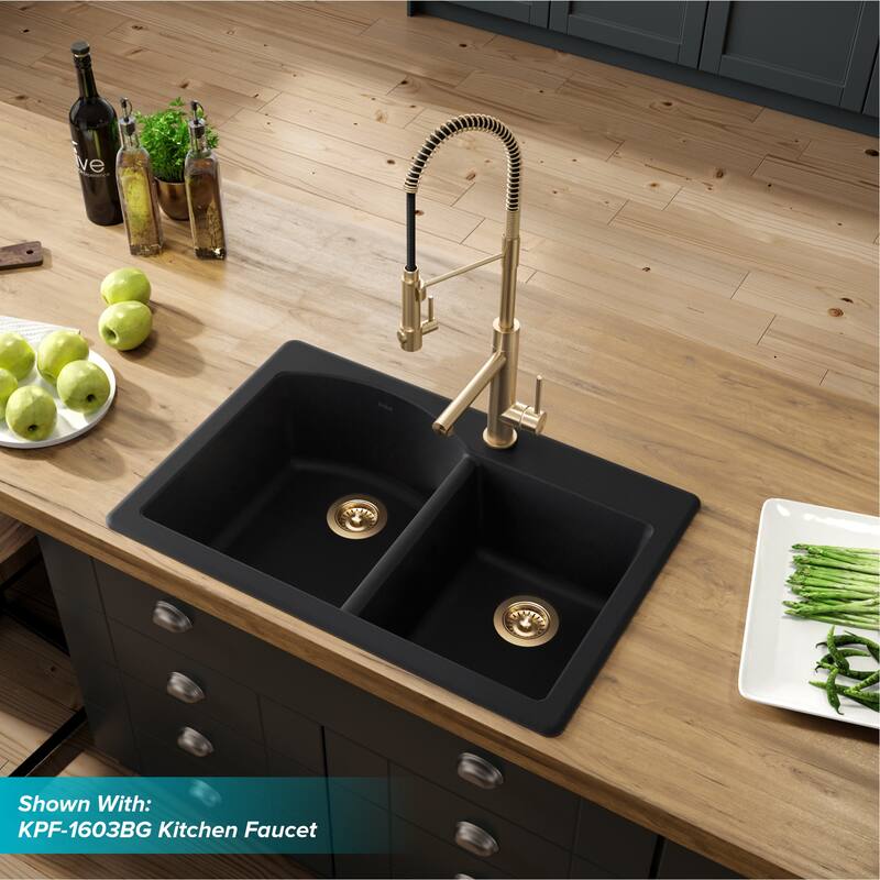 Kraus KGD-50-100-75MB Forteza 33" Undermount Double Basin Granite