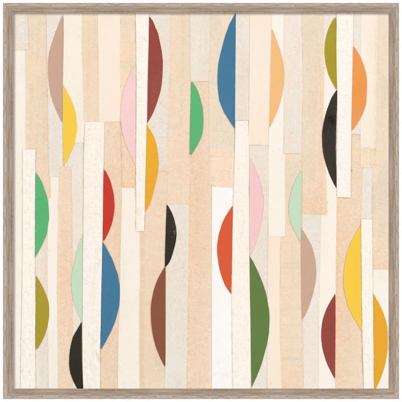 Kate and Laurel Geometric Abstract 1 FC by Felicia Dadak Framed Mounted Canvas Wall Art Print - 33x33 - White