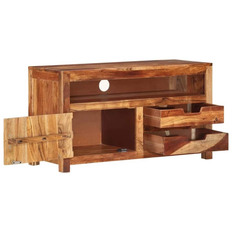 vidaXL TV Stand 35.4"x13.6"x19.7" Solid Wood Acacia - 35.4" x 13.6" x 19.7"