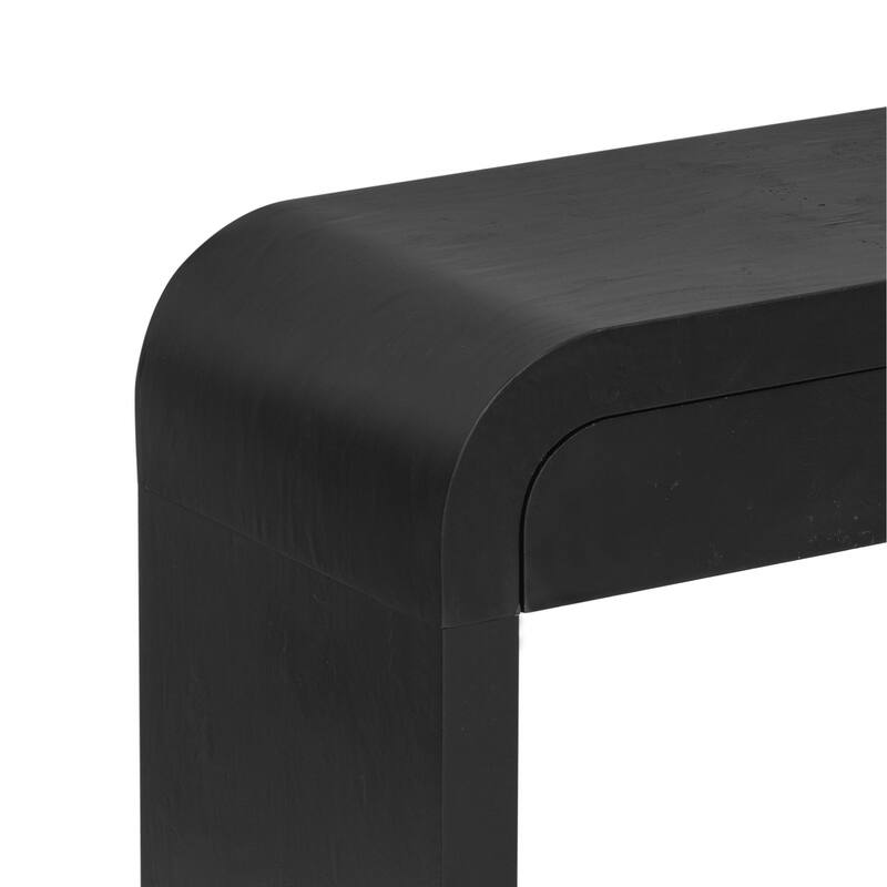 Modern Entryway Table with Burl Wood Veneer