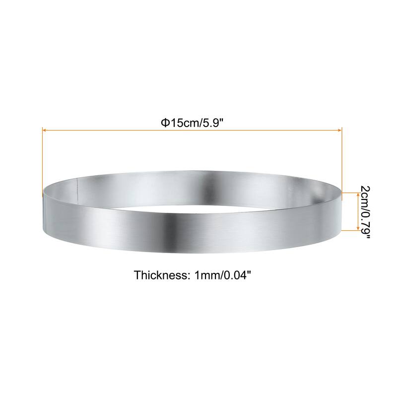 2PCS Round Cake Ring Stainless Steel Pastry Mousse Dessert Ring
