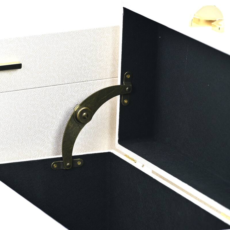 Araminta Set of 3 Rectangular Decorative Storage Trunks - Cream - N/A